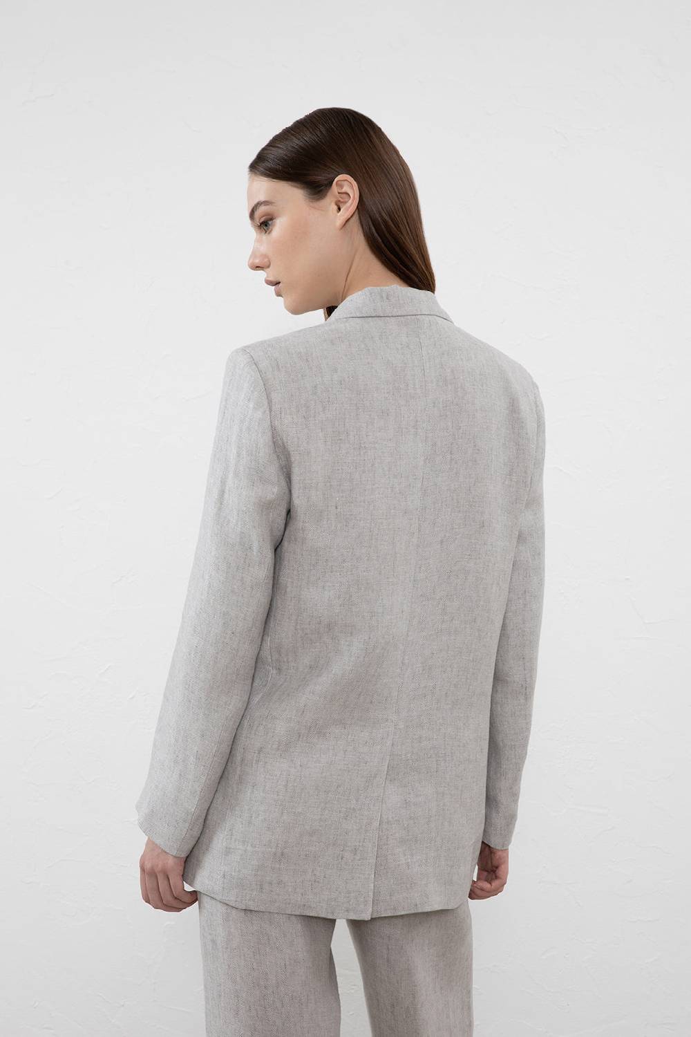 Peserico Blazer doppiopetto in puro lino Saldi Di Fabbrica