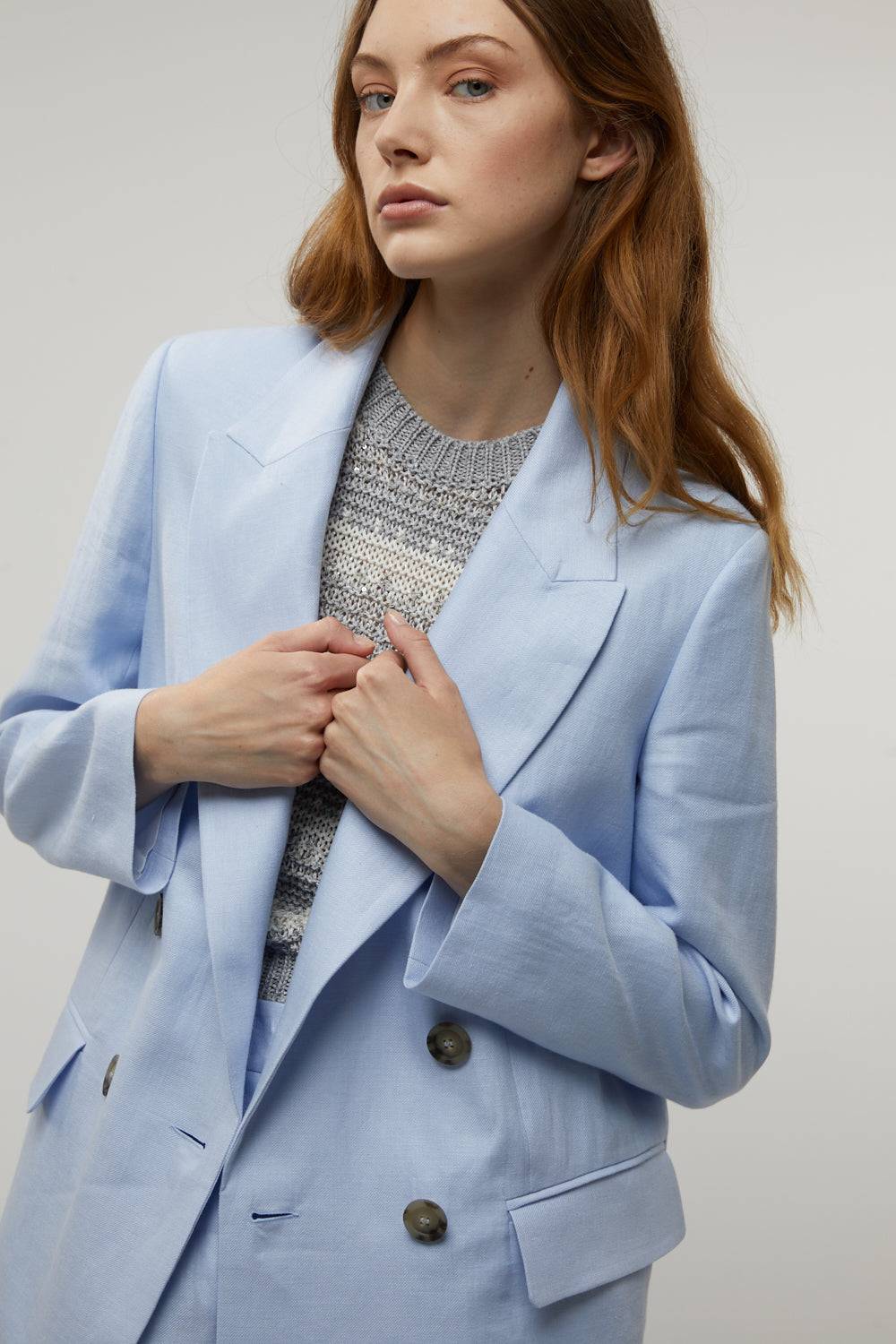 Peserico Blazer doppiopetto in gabardina di puro lino I Più Venduti