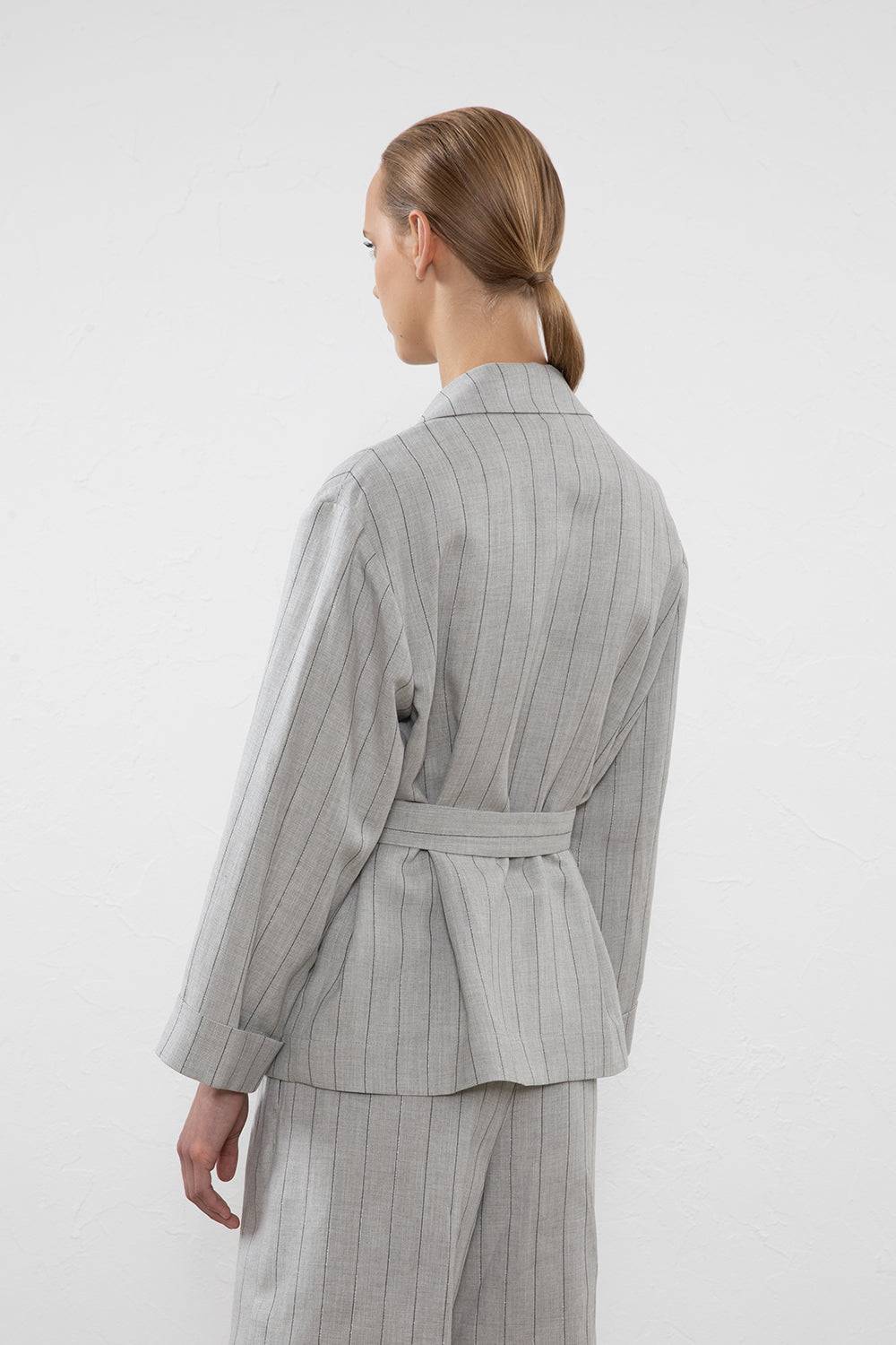 Peserico Blazer monopetto in lino, viscosa e lurex Vendite Flash