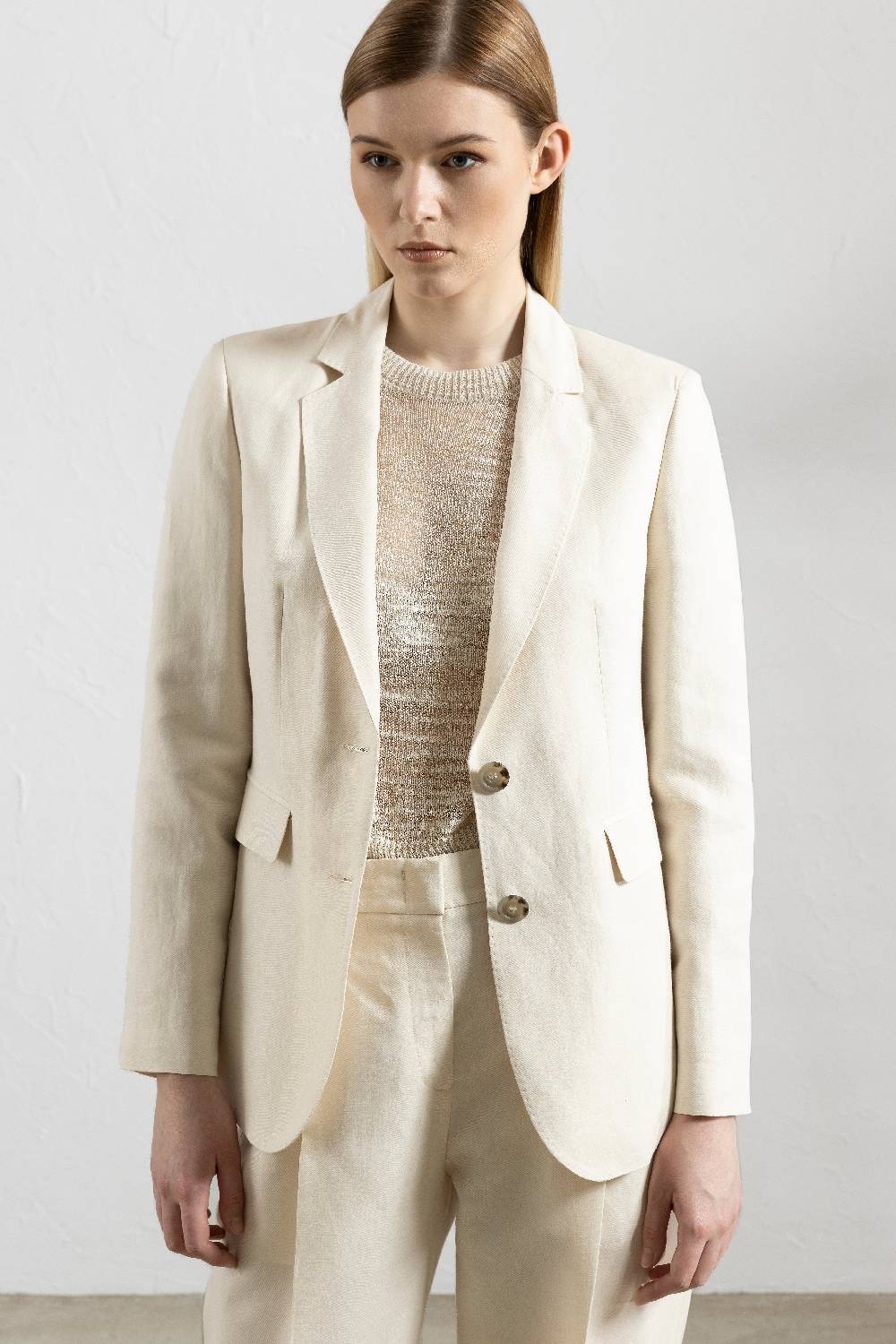 Peserico Blazer monopetto in lino e viscosa Negozio