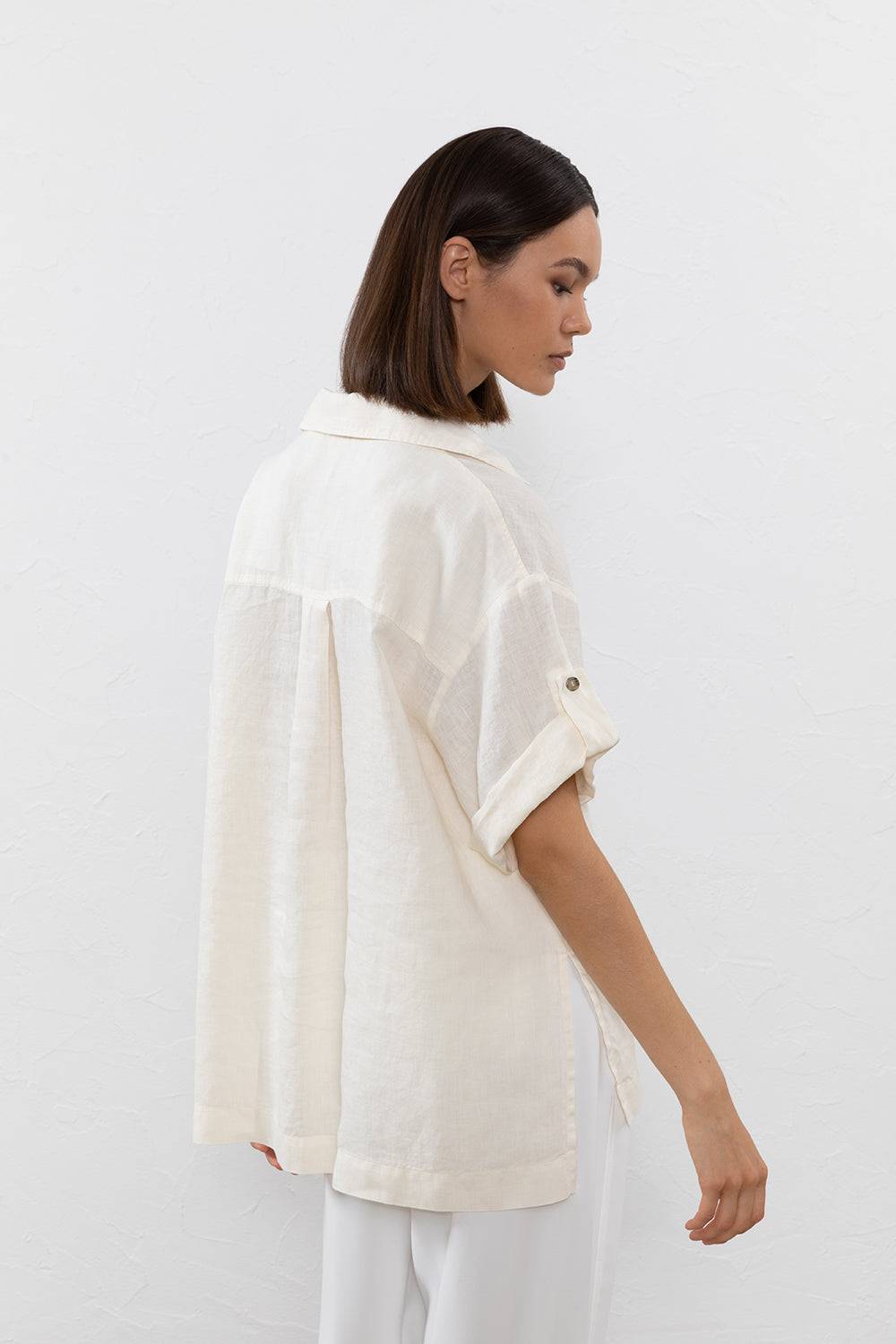 Peserico Blusa in tela di puro lino Italy