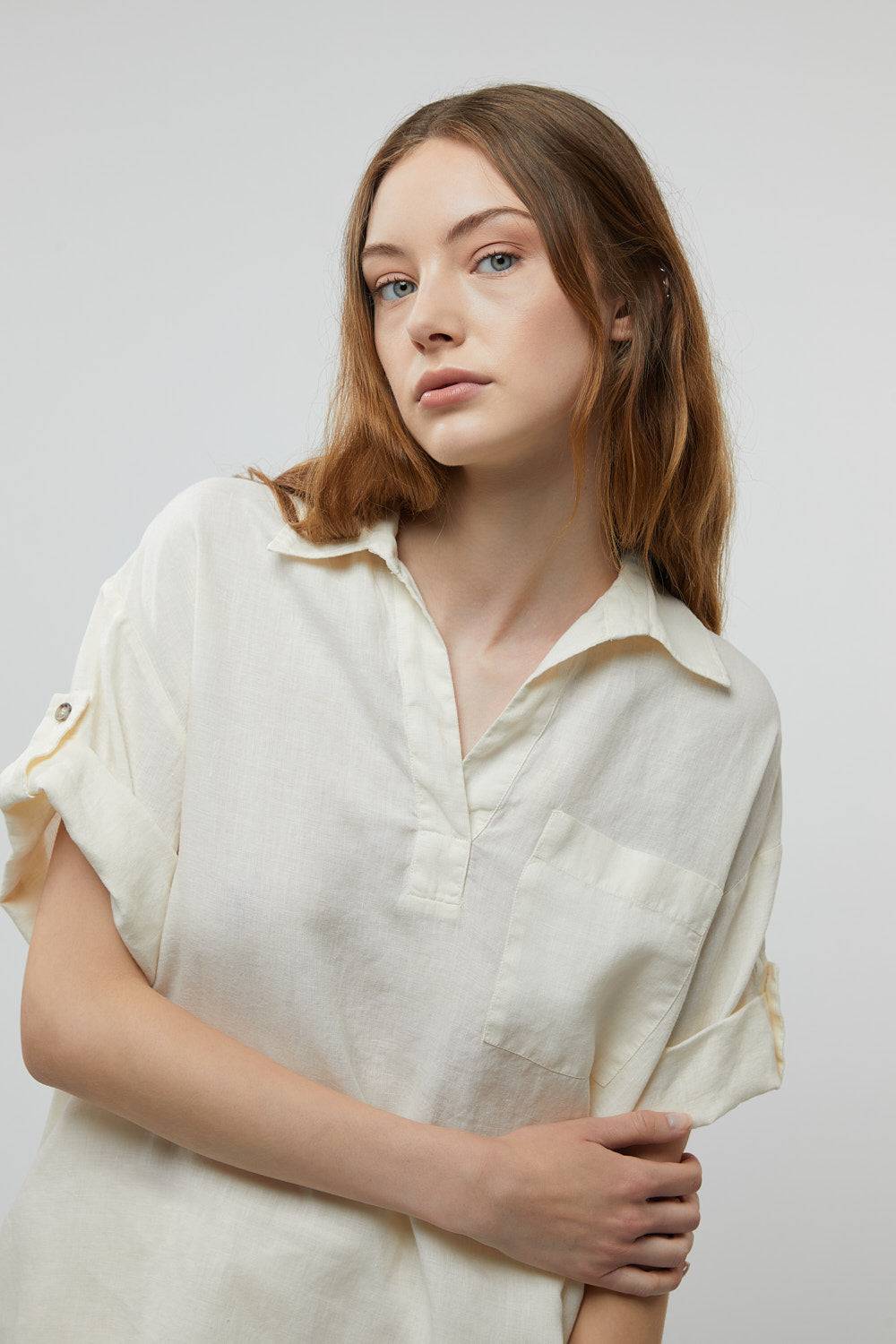Peserico Blusa in tela di puro lino Italy