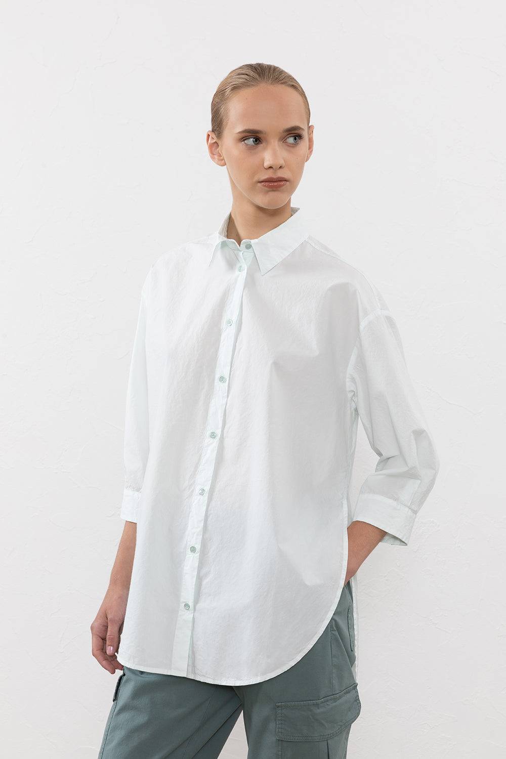 Peserico Camicia in popeline di cotone clean unito Italia