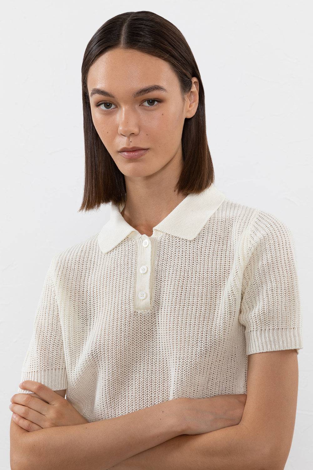 Peserico Maglia in filato di lino cotone crepe melange Soddisfazione Garantita