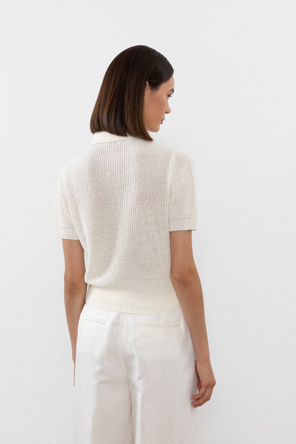 Peserico Maglia in filato di lino cotone crepe melange Soddisfazione Garantita