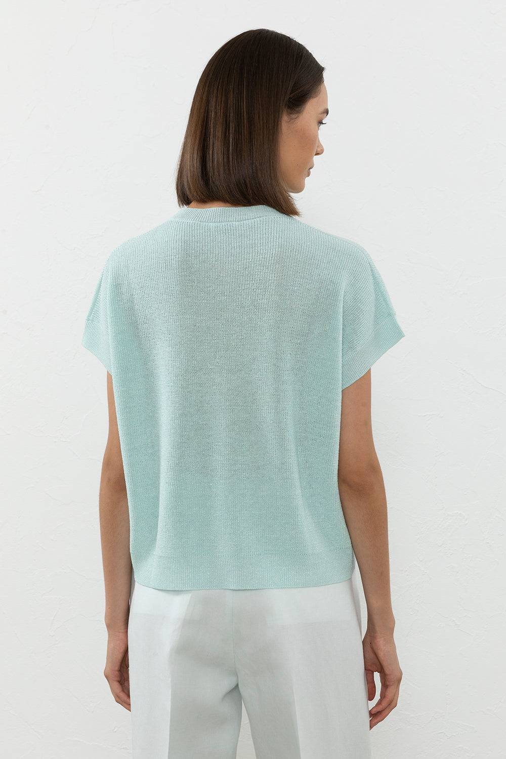 Peserico Maglia in filato di lino cotone crepe e lurex Negozi Online