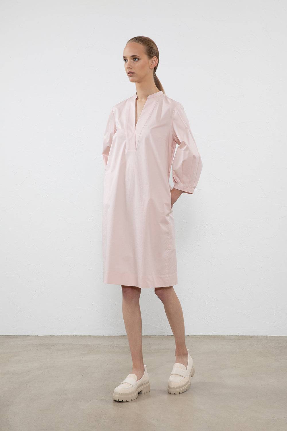 Peserico Abito midi in popeline di cotone stretch Sottocosto