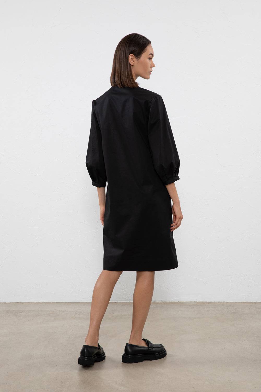 Peserico Abito midi in popeline di cotone stretch Convenienza