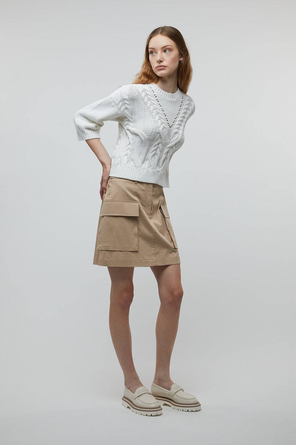 Peserico Gonna in gabardina leggera di cotone pettinato Saldi Di Fabbrica