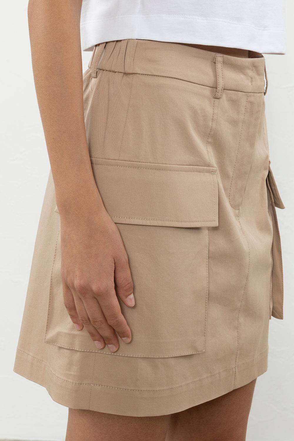 Peserico Gonna in gabardina leggera di cotone pettinato Saldi Di Fabbrica