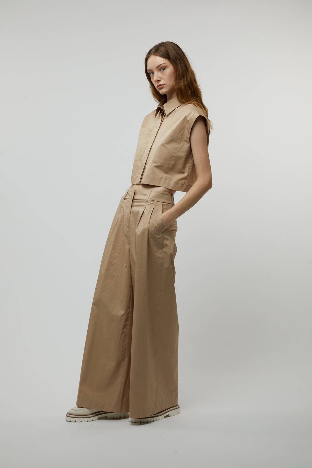 Peserico Pantalone in raso leggero di cotone mano vela Nuova
