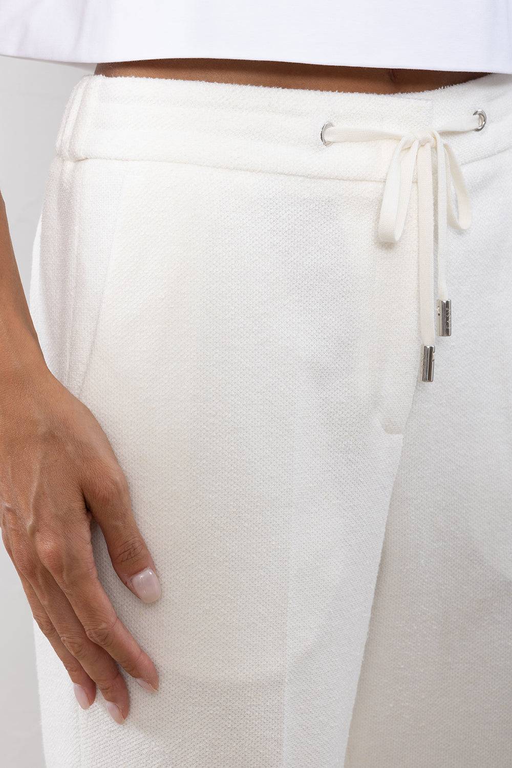 Peserico Pantalone in felpa rovescia di misto lino cotone In Linea