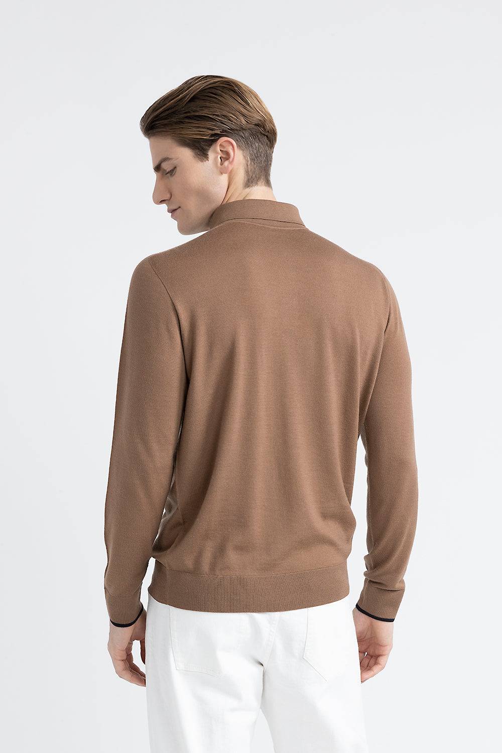 Peserico Maglia scollo a polo in pura lana vergine Affare Del Giorno