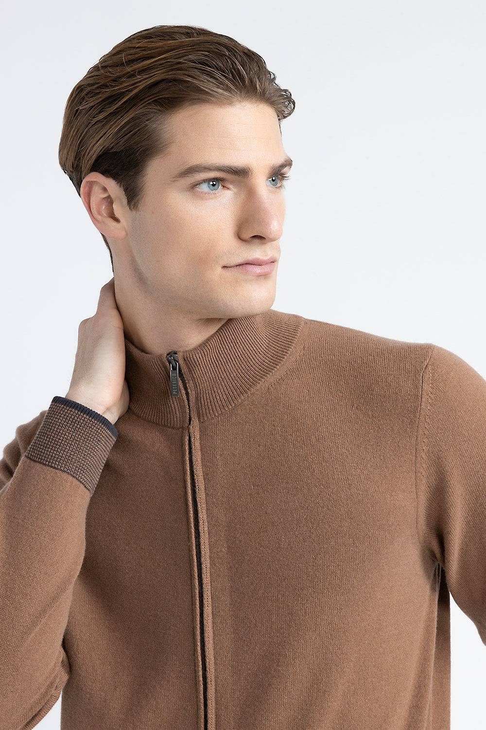 Peserico Maglia collo alto con zip in lana, seta e cashmere Offerta