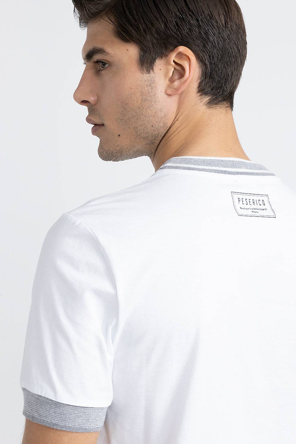Peserico T-shirt in jersey di cotone con dettagli tricot Hotsell