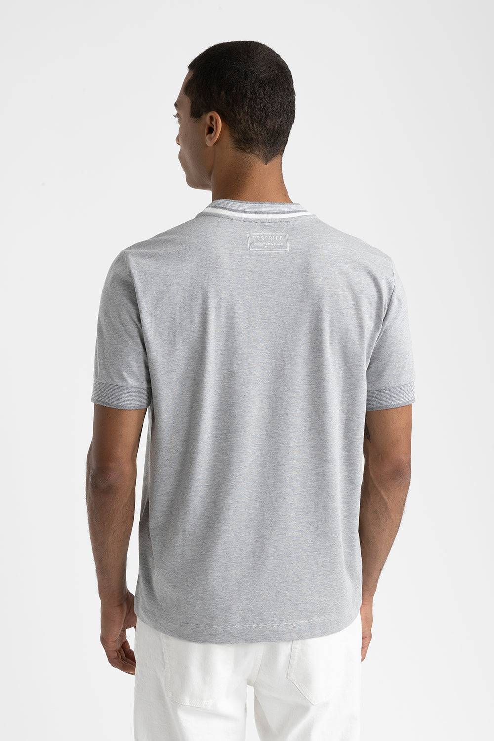 Peserico T-shirt in jersey di cotone con dettagli tricot Vendita Calda
