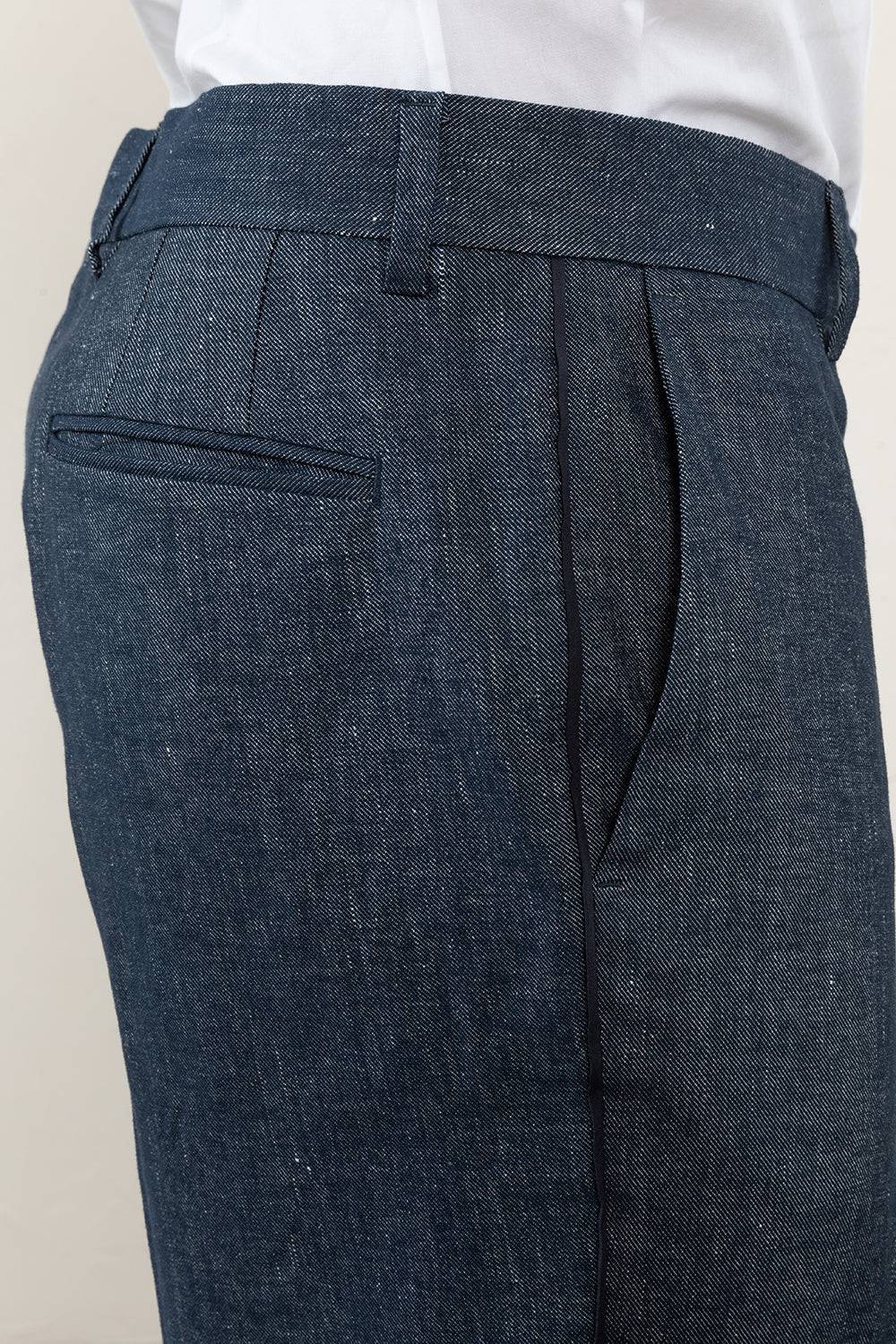 Peserico Pantalone flat in lino cotone Saldi Di Fabbrica
