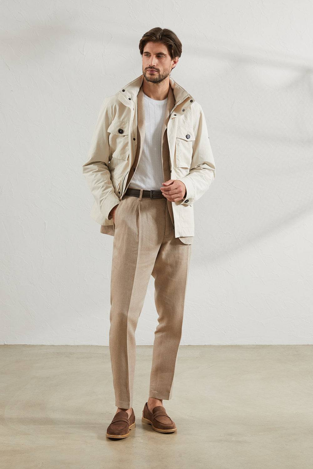 Peserico Pantalone chino in chevron di puro lino I Più Venduti