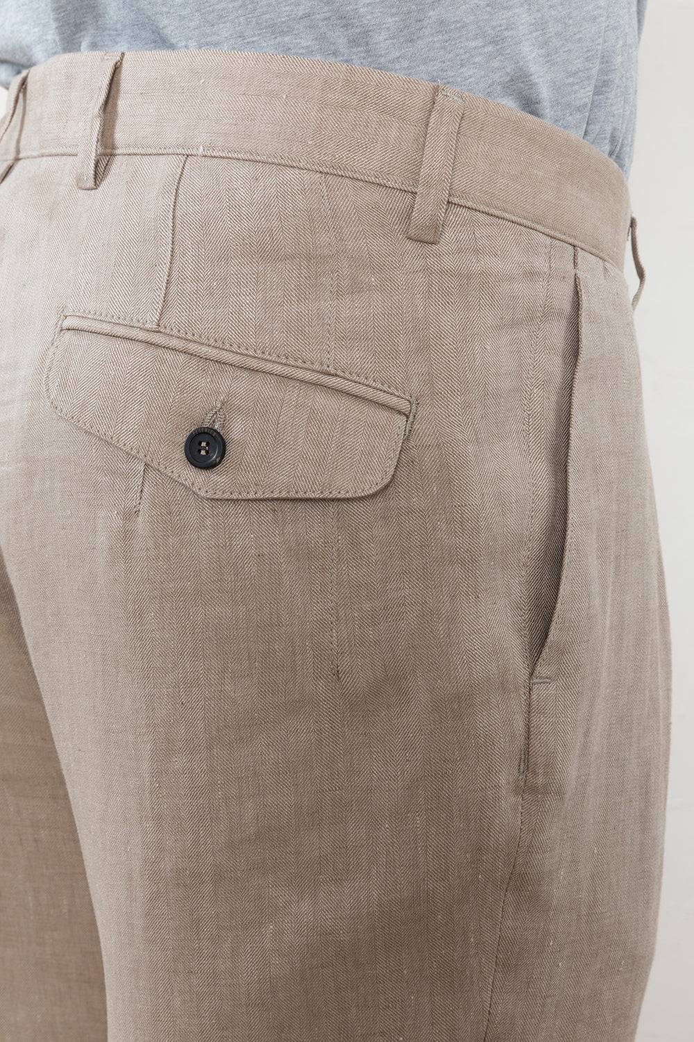 Peserico Pantalone chino in chevron di puro lino I Più Venduti