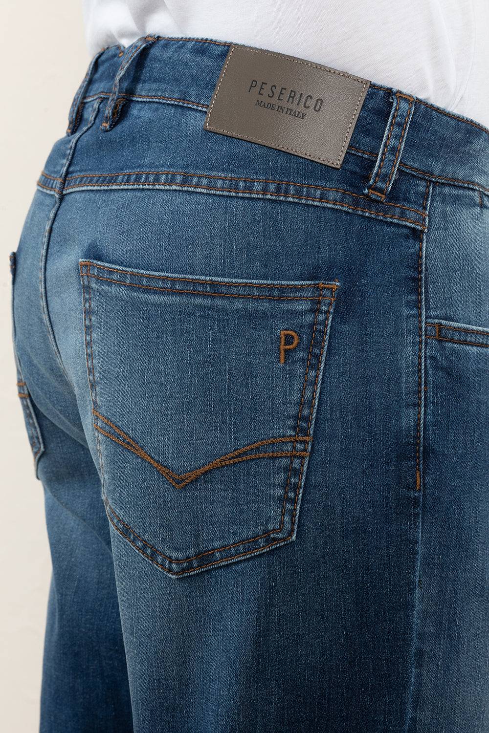 Peserico Pantalone in leggero denim di cotone In Linea