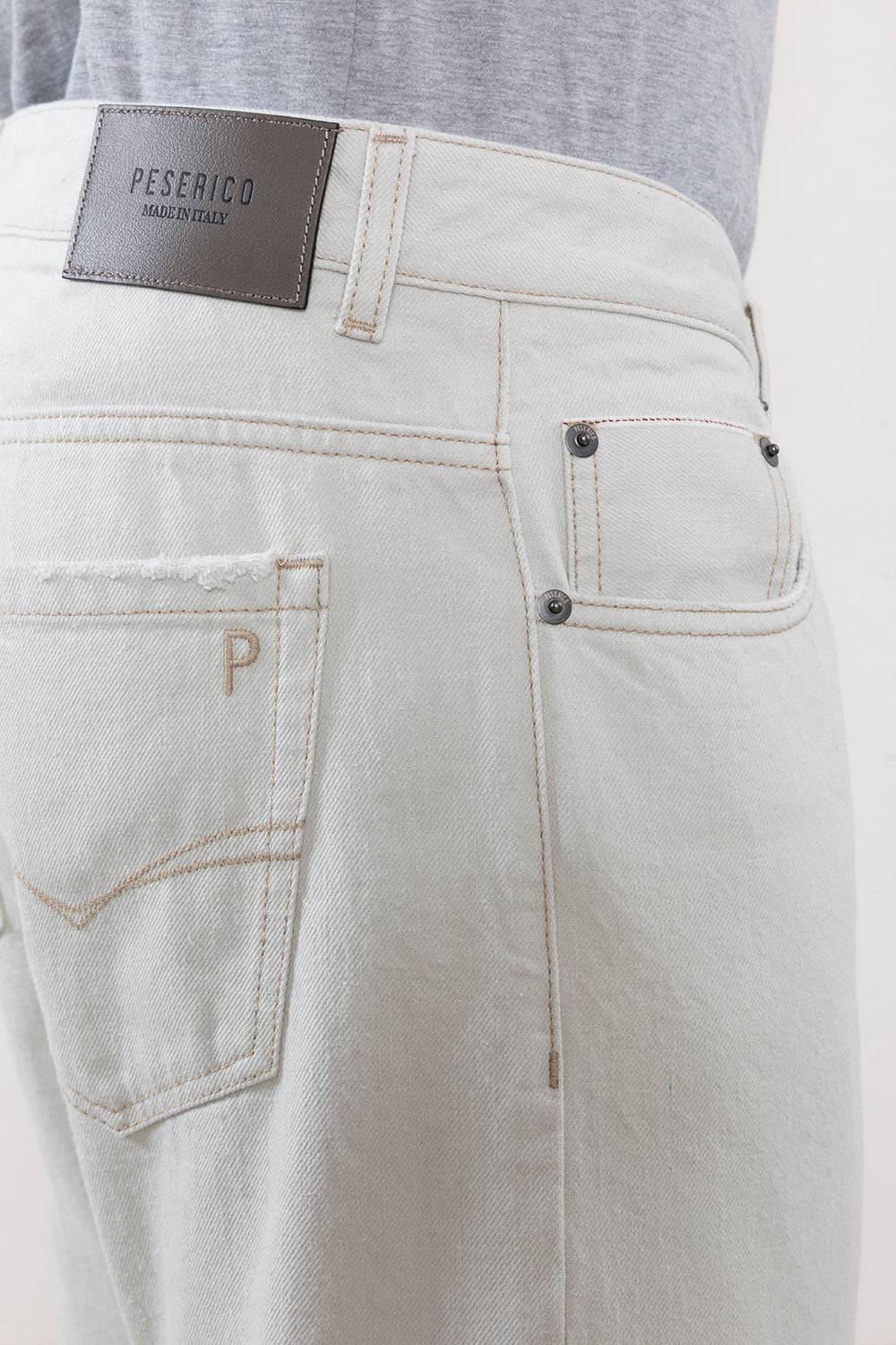 Peserico Denim 5 tasche in cimosato di cotone Italia