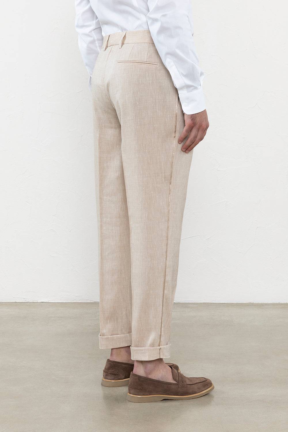 Peserico Pantalone classico in tela Estrato di lana e lino Vendita