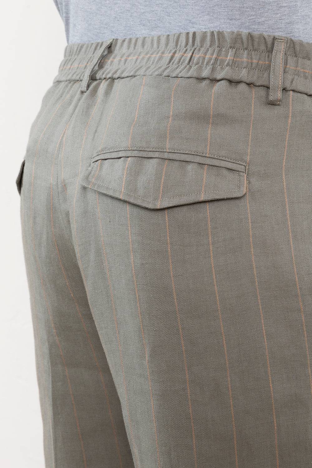 Peserico Pantalone jogger in lino gessato Acquista Ora