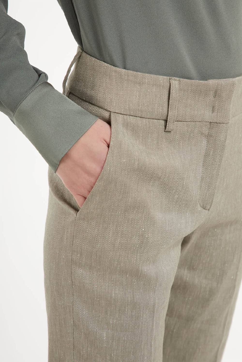 Piazza Sempione KIM Gabardina di lino cotone effetto denim Shopping Online
