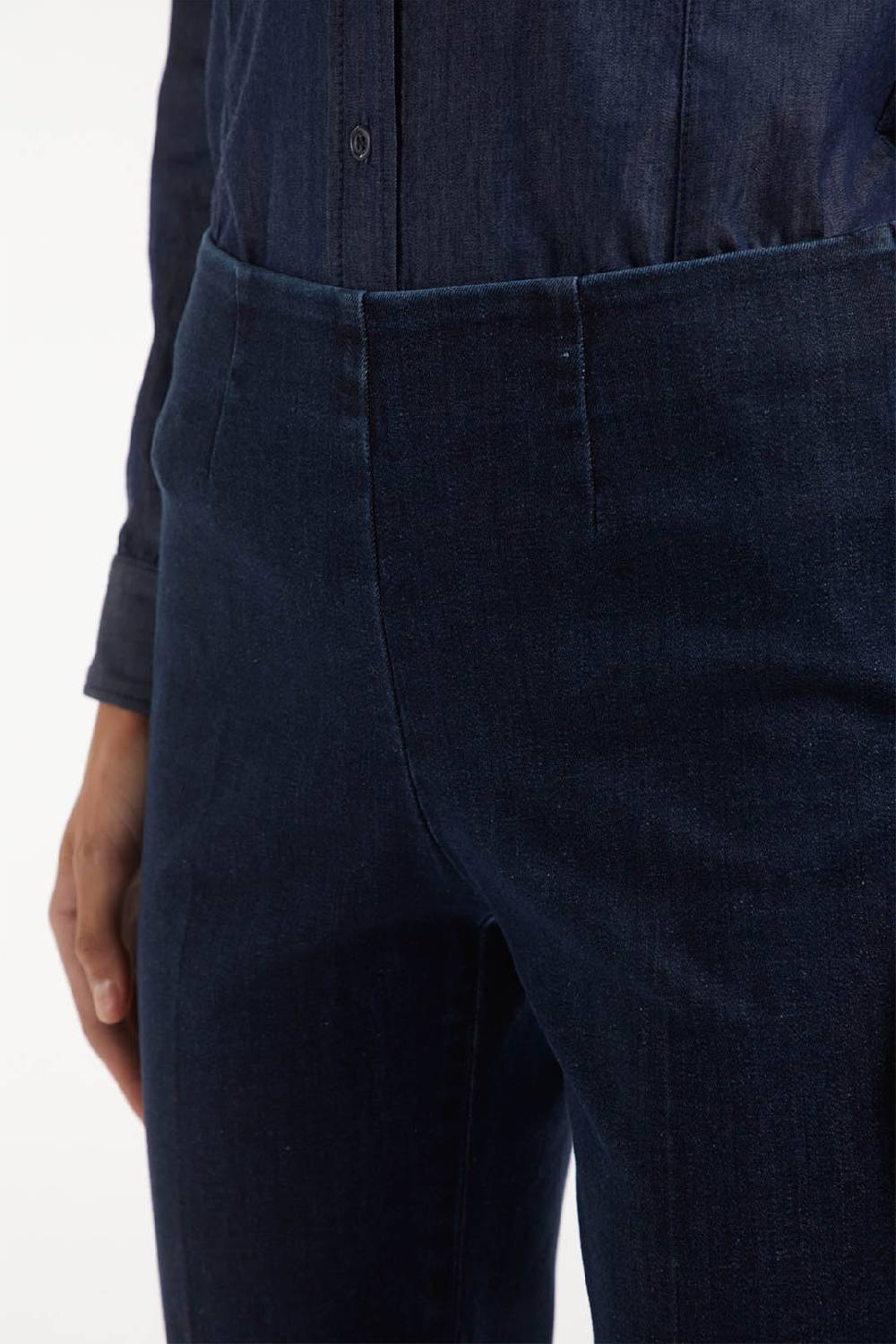 Piazza Sempione AUDREY pantalone iconico AUDREY in denim blu elasticizzato Prezzo Ridotto