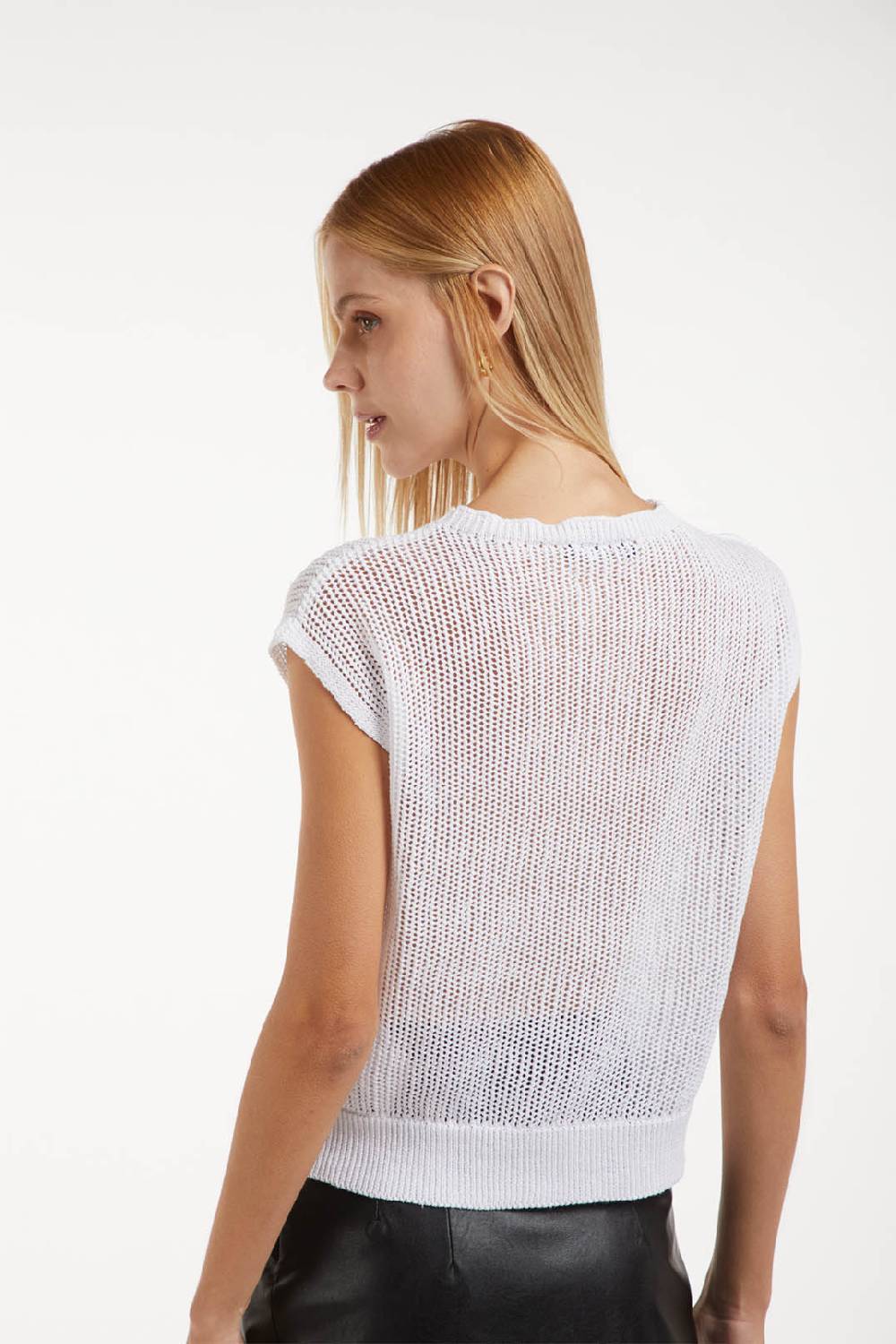 Piazza Sempione Maglia in cotone lino punto rete Liquidazione