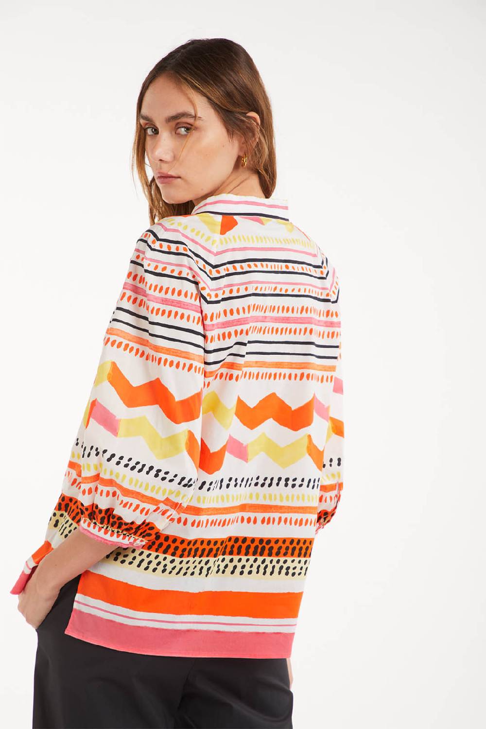 Piazza Sempione Camicia boho con stampa astratta In Saldo