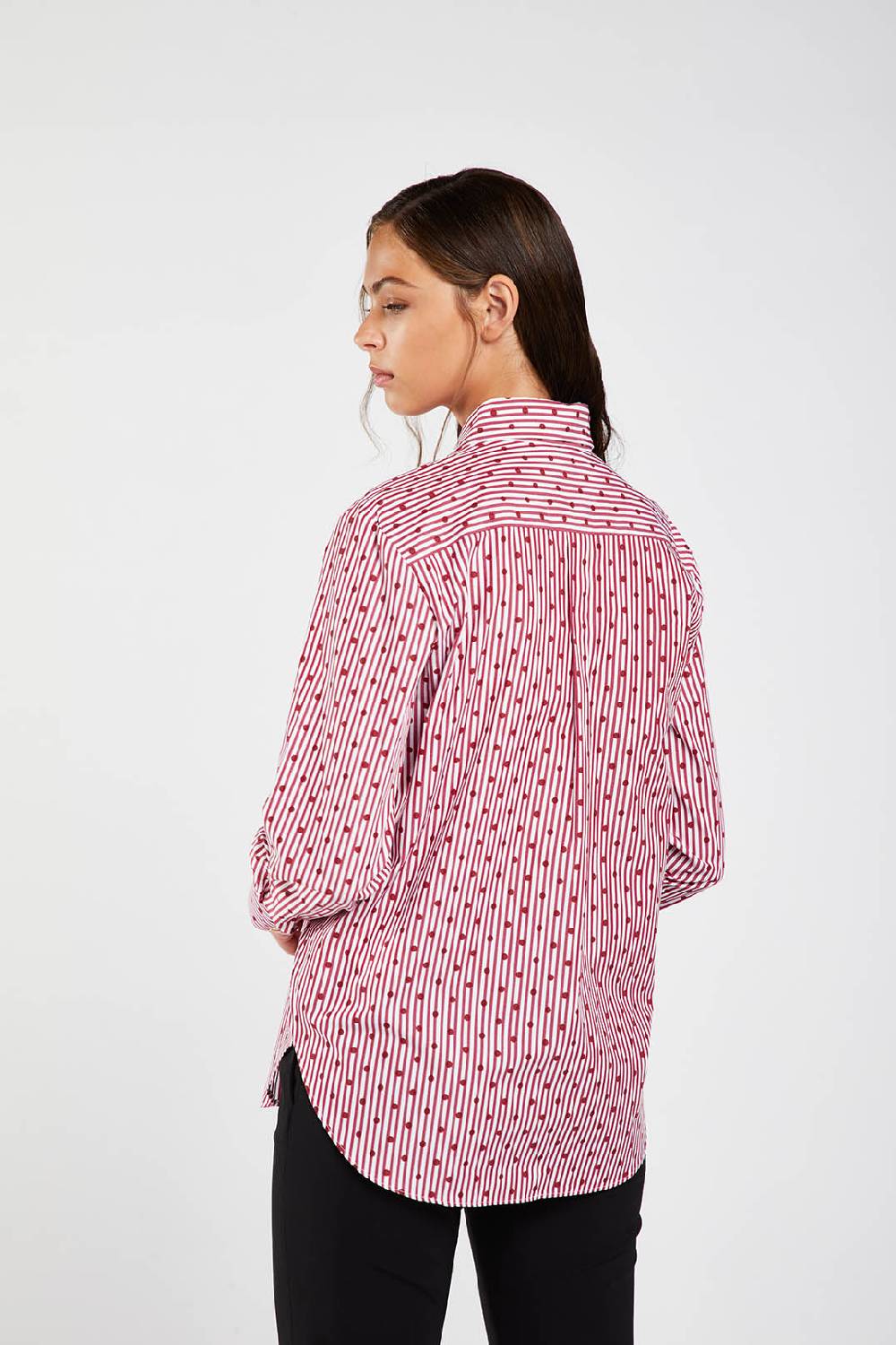 Piazza Sempione Camicia stampata a righe e pois Novità