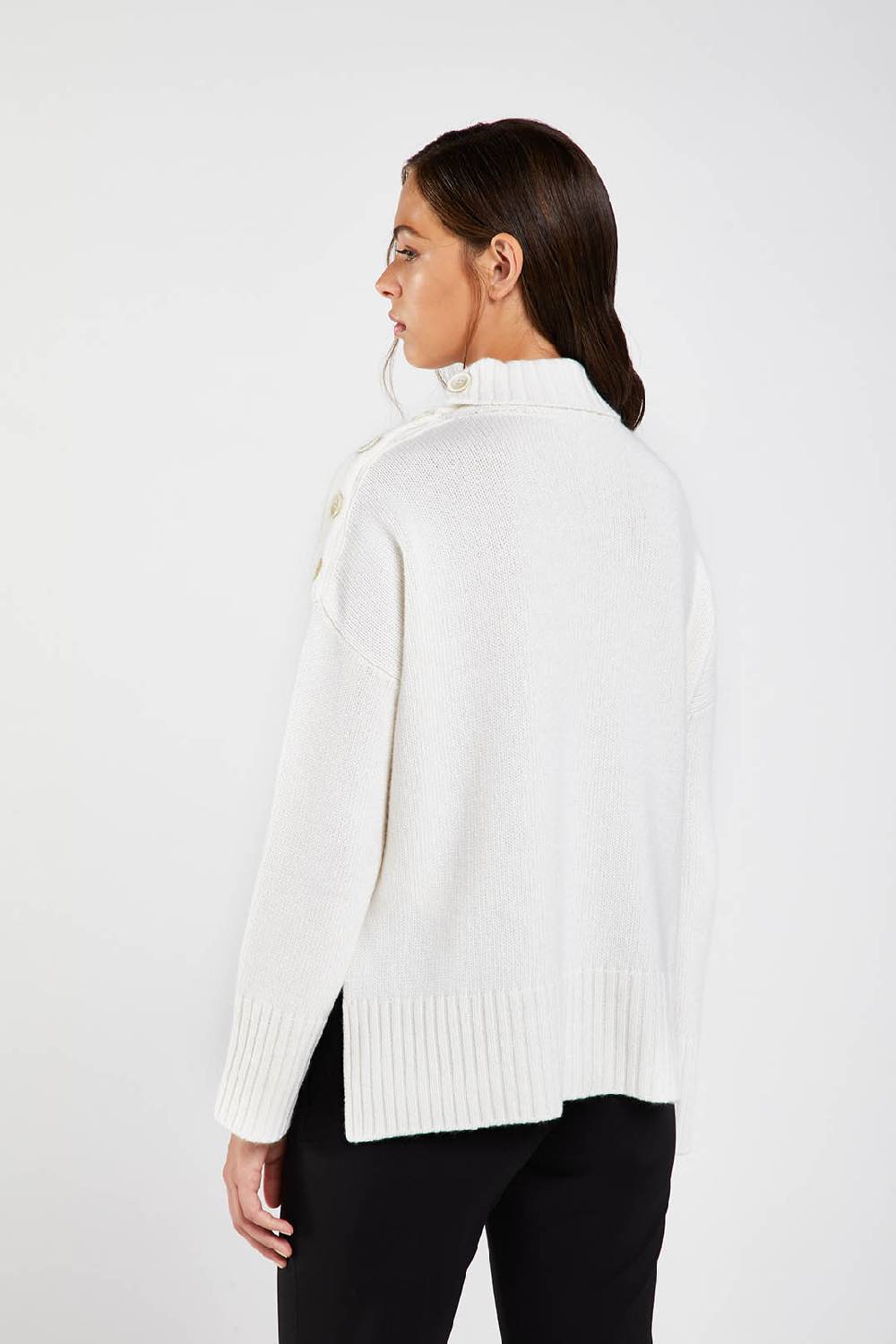 Piazza Sempione Maglione a collo alto in misto lana cashmere Vendita Economica