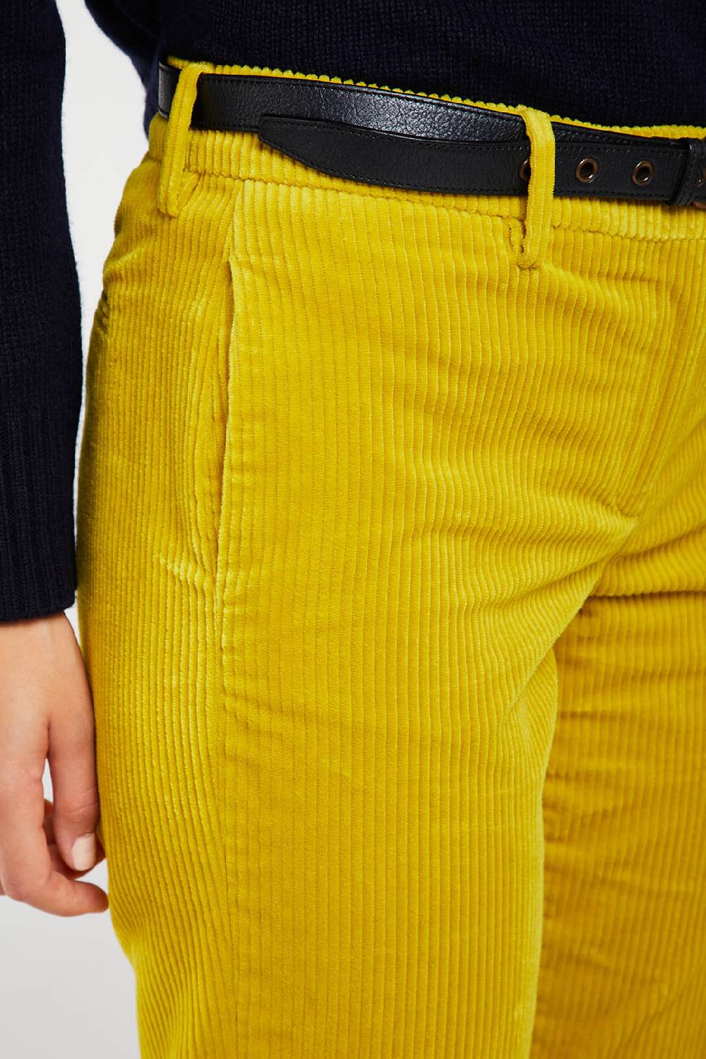 Piazza Sempione Pantalone a vita alta in velluto a coste Offerta