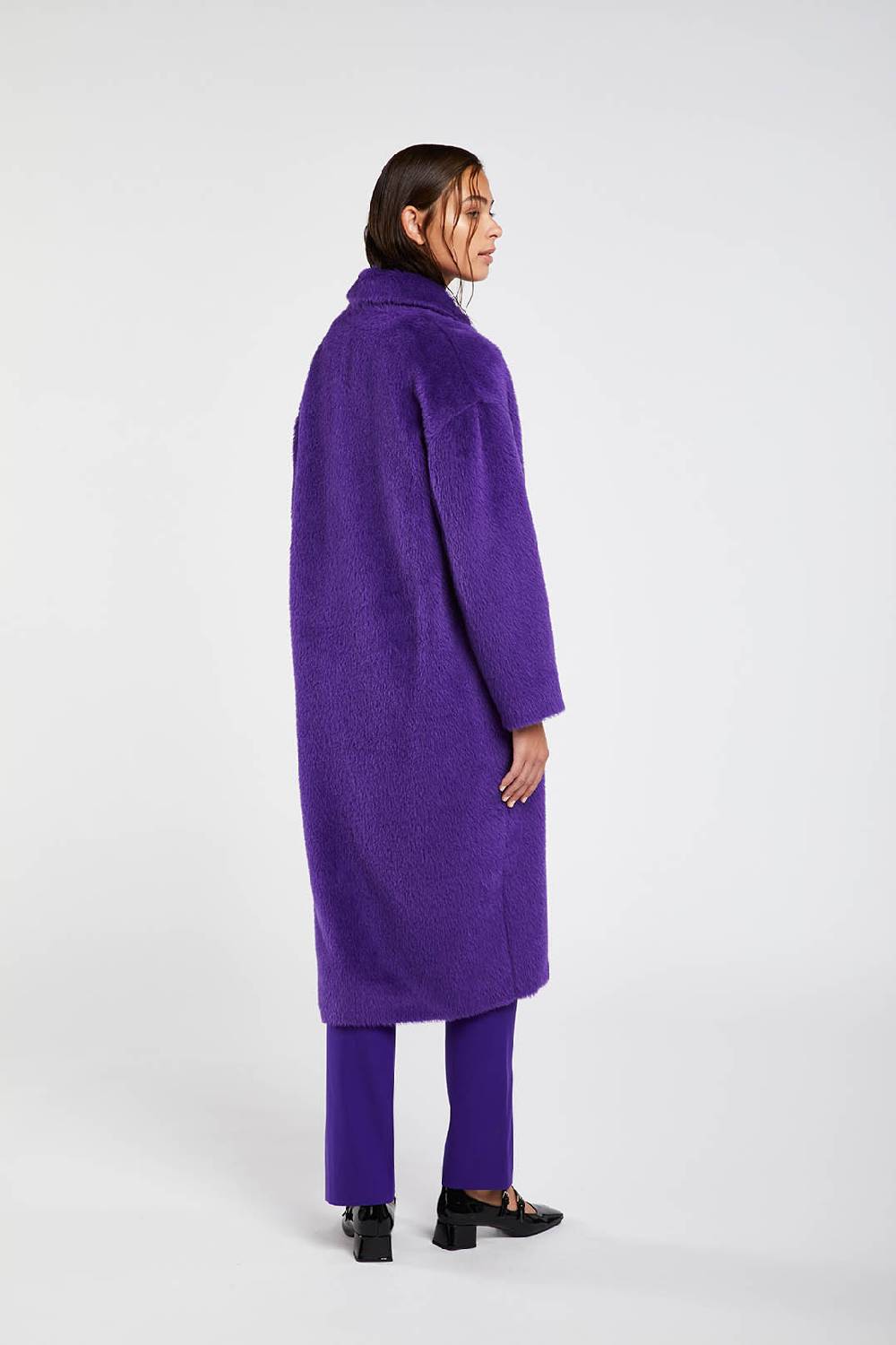 Piazza Sempione Cappotto fuzzy in alpaca e lana vergine Online