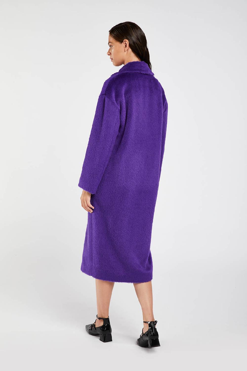 Piazza Sempione Cappotto fuzzy in alpaca e lana vergine Online