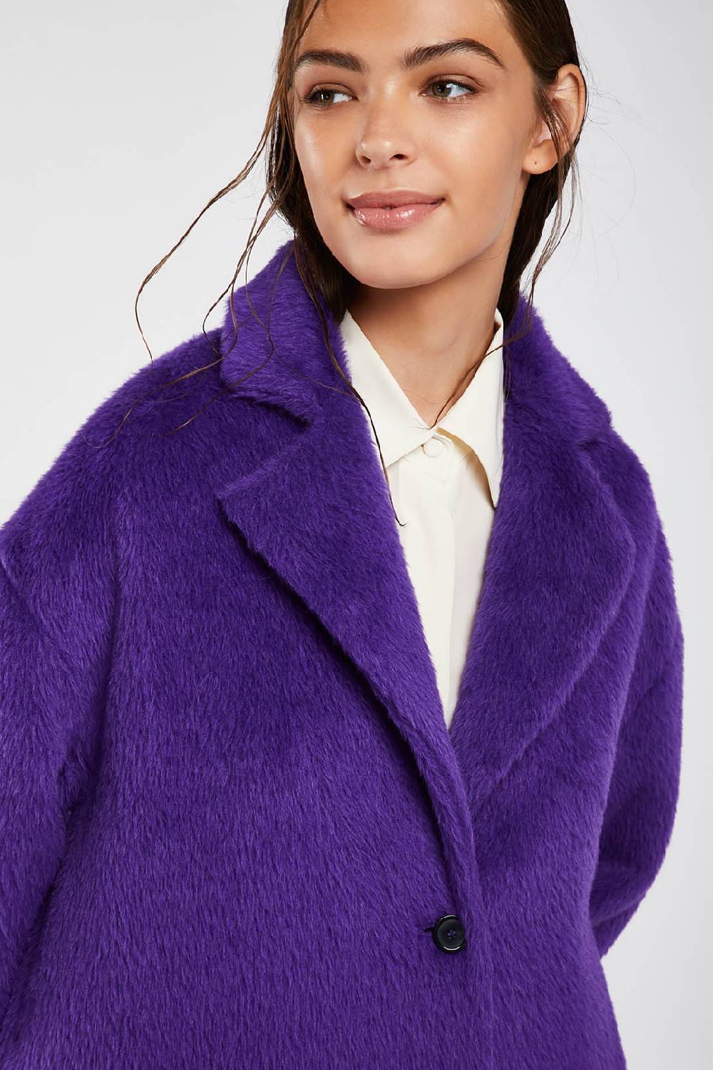 Piazza Sempione Cappotto fuzzy in alpaca e lana vergine Online