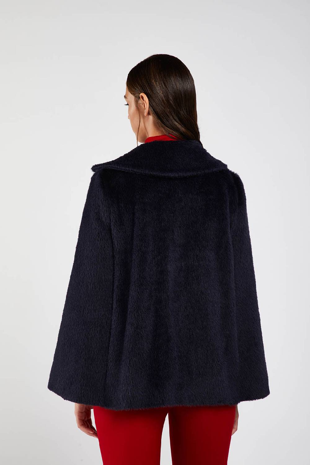 Piazza Sempione Mantella fuzzy in alpaca e lana vergine Outlet