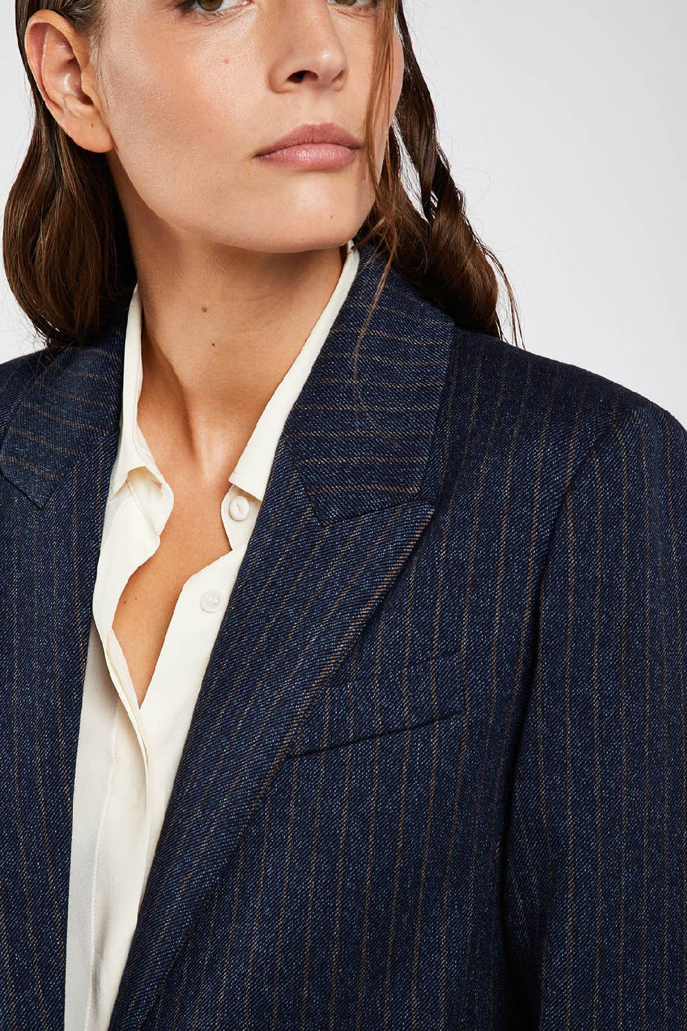 Piazza Sempione Giacca monopetto in twill gessato Offerte