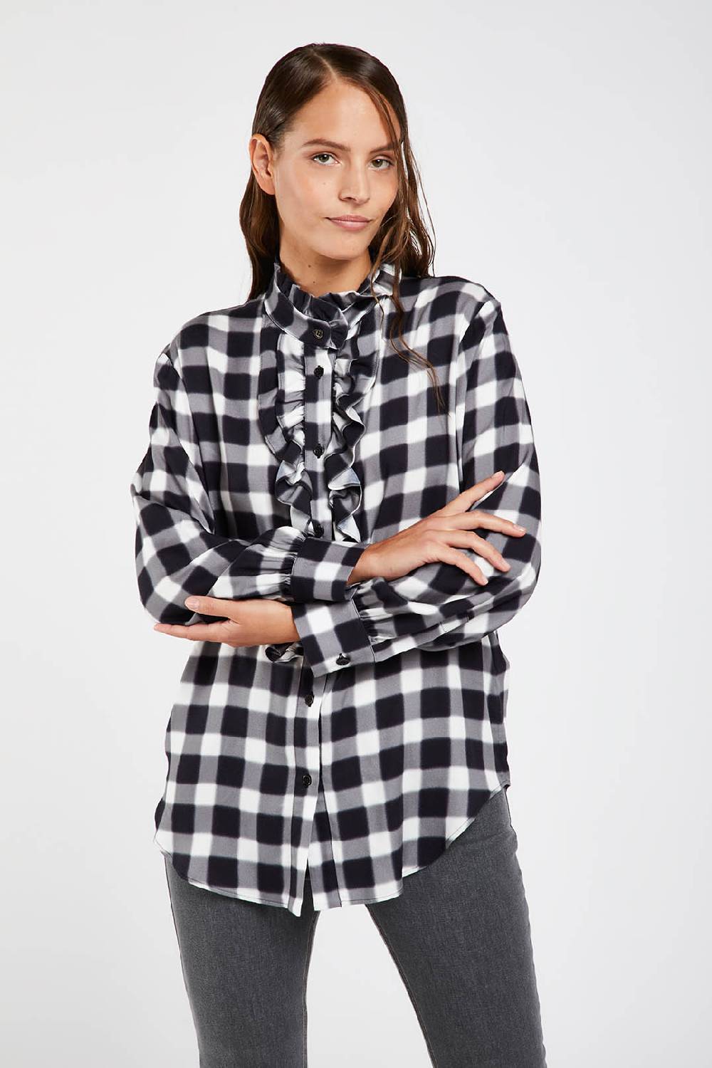 Piazza Sempione Camicia con stampa sfumata damier