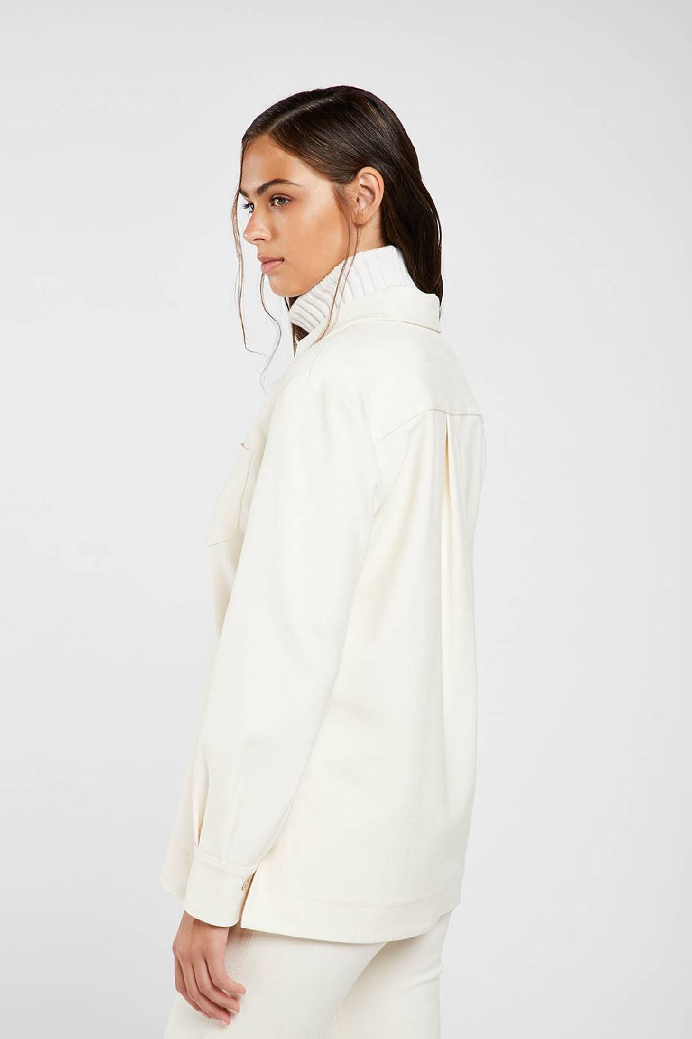 Piazza Sempione Giacca camicia in gabardina diagonale stretch Qualità