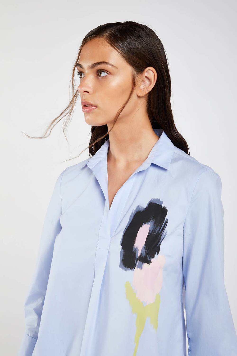 Piazza Sempione Camicia con fiore stampato Pezzi Unici