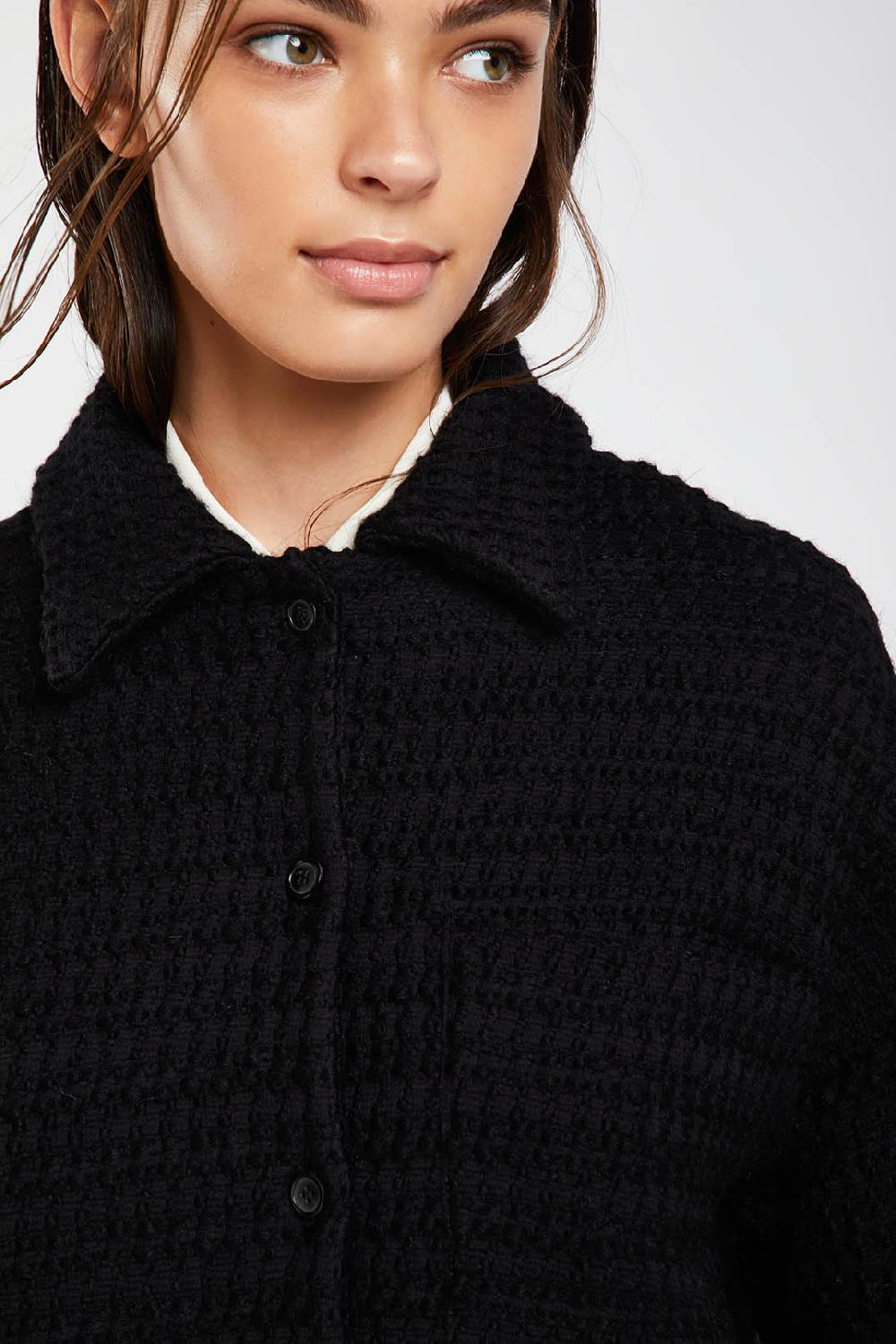 Piazza Sempione Giacca camicia in tweed tonale Soddisfazione Garantita