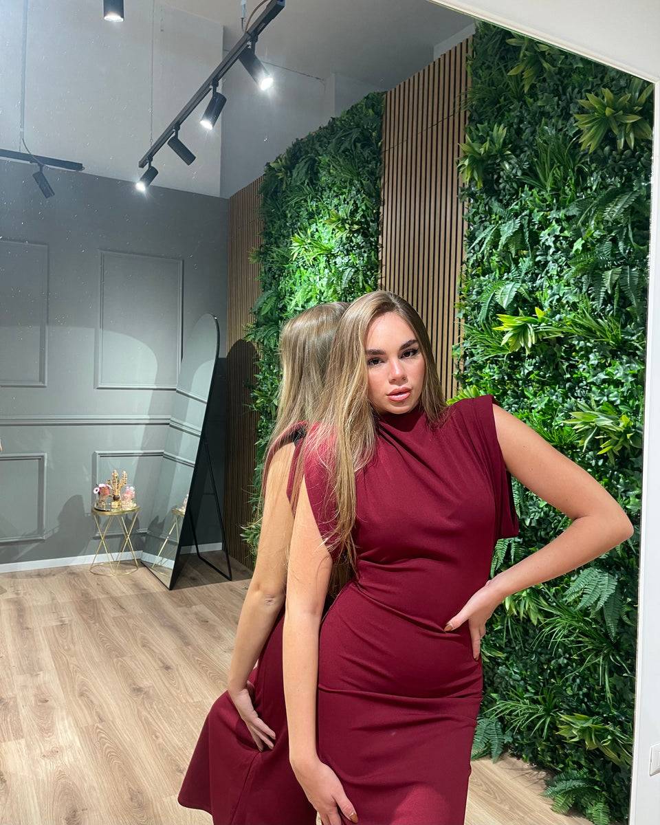 Lovely Sisters Abito Diana bordeaux In Vendita