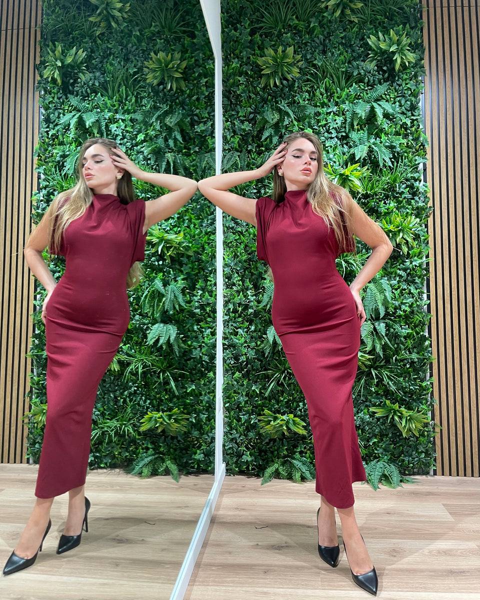 Lovely Sisters Abito Diana bordeaux In Vendita