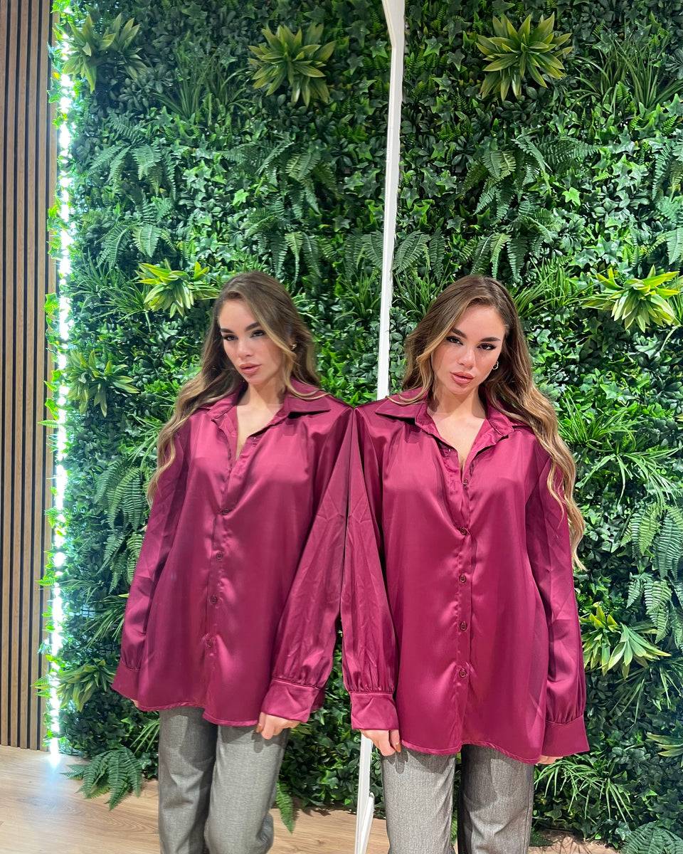 Lovely Sisters Camicia effetto raso magenta Pezzi Unici