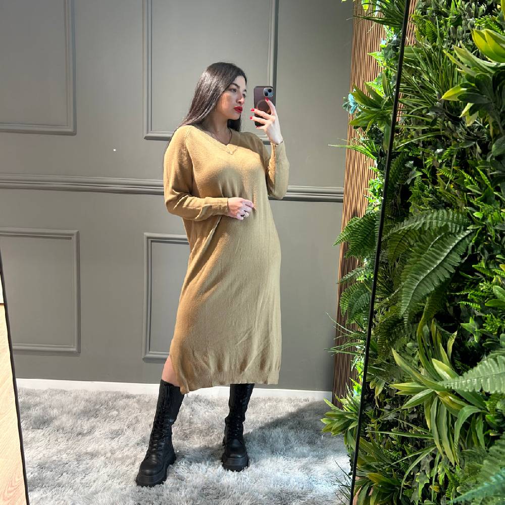 Lovely Sisters Abito di lana scollo a V Negozi Online