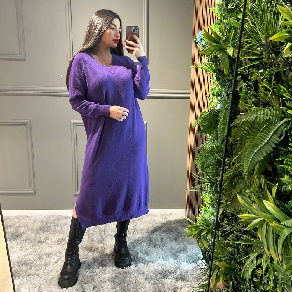 Lovely Sisters Abito di lana scollo a V Negozi Online
