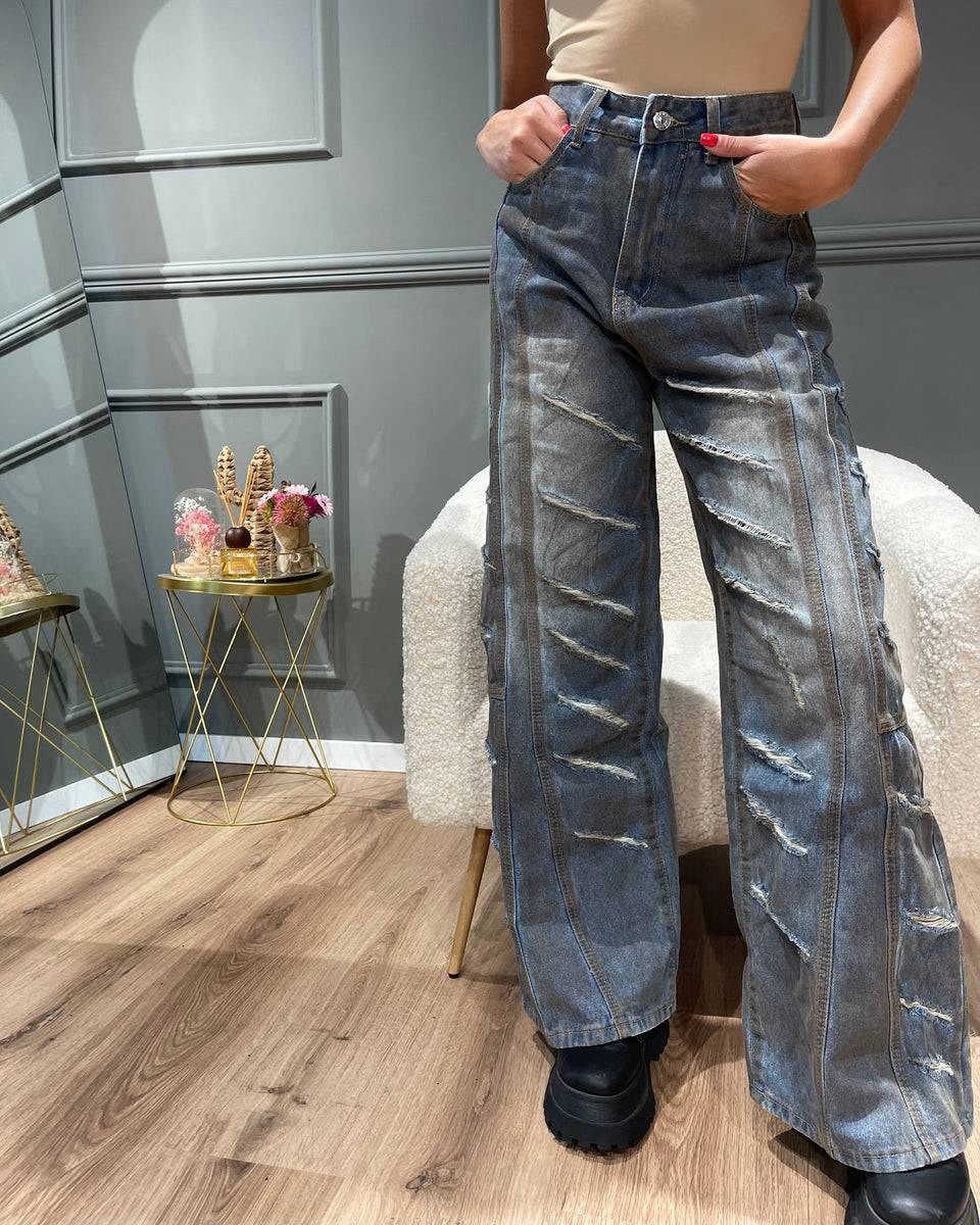Lovely Sisters Jeans multi strappi Moda