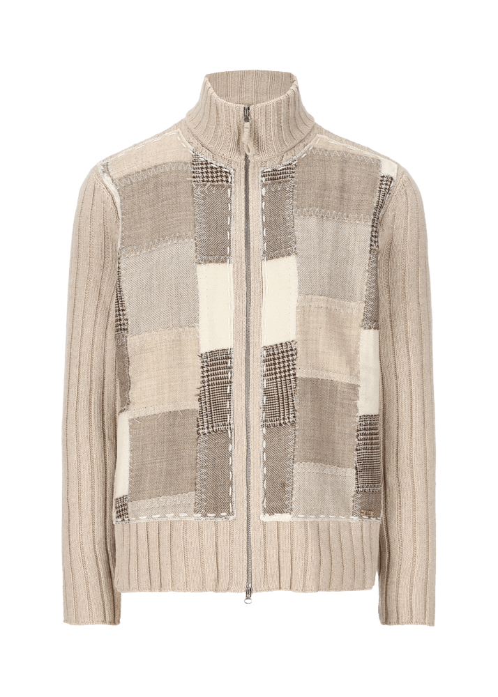 Luis Trenker Cardigan con patchwork sulla parte anteriore Luwilli In Vendita